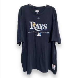 MAJESTIC MLB Tampa Bay Rays Men Tee 4XL Women Navy Top  Oversized TShirt